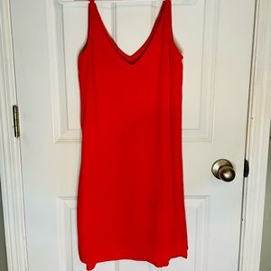 Topshop bright red orange shift dress